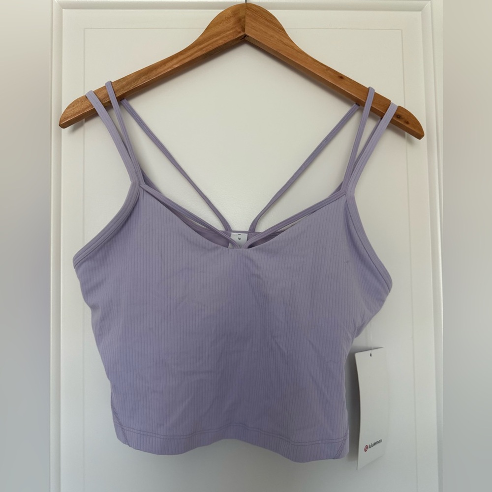 NWT Lululemon Align Strappy Ribbed Tank Top Lilac Ether Purple Crop Camisole 10 - Picture 2 of 8